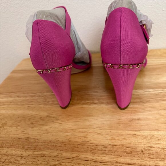 Franco Sarto Size 10 Dresss Ankle Strap Heel Gold Chain New Sandals - Picture 8 of 13